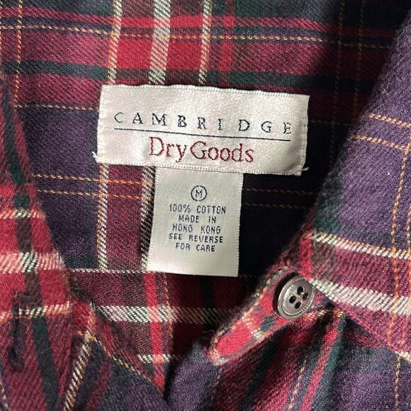 Vintage Cambridge Dry Goods Embroidered Plaid Flannel Button Up Women’s Medium - Picture 8 of 9